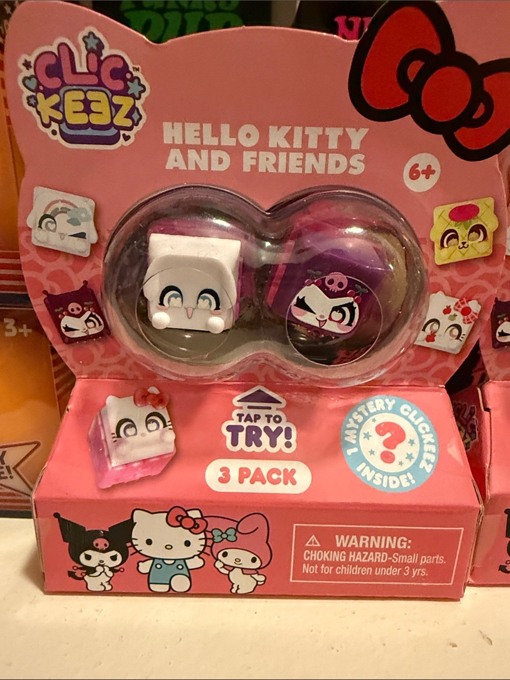 Sanrio Hello Kitty and Friends 3-Pack Plush Clickeez - Pink, White, Purple
